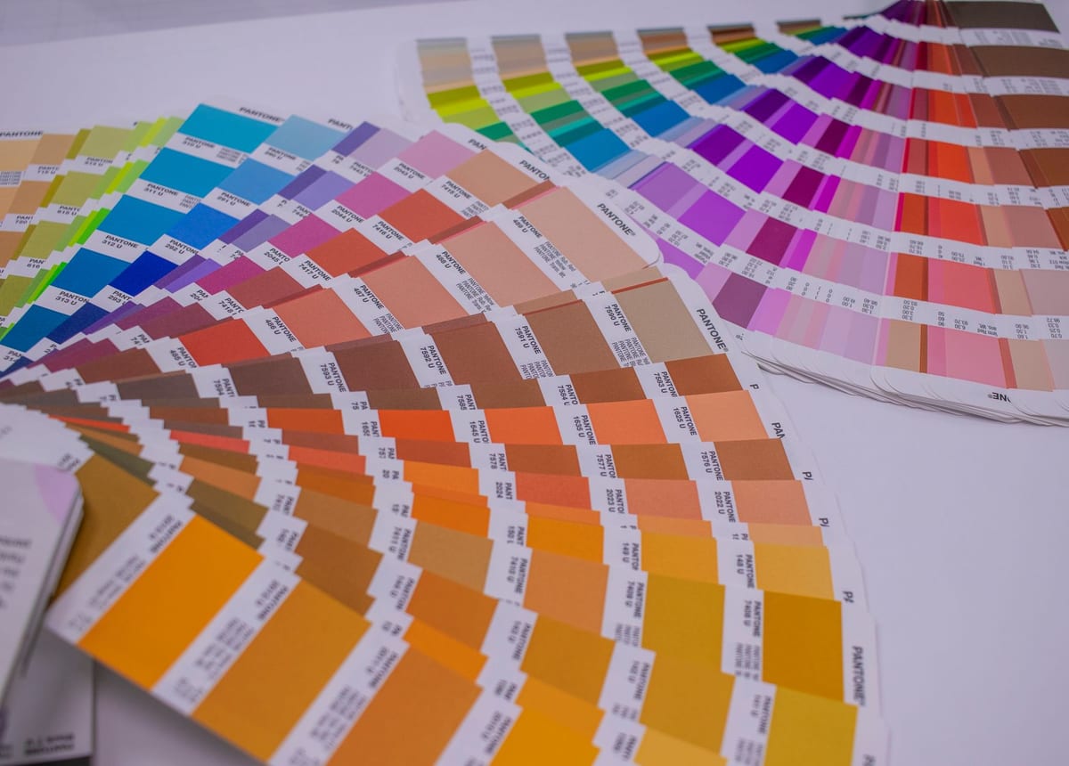 Colour swatches used for matching print output